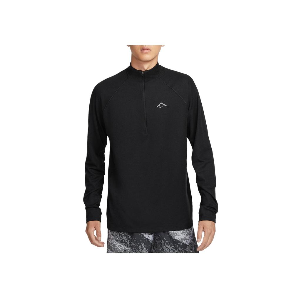 Nike Dri-Fit Треккинговая Однотонная Удобная Теплая Быстросохнущая Толстовка с Полумолнией Унисекс Толстовка Черная Белая с Вершины Горы FV9995-010
