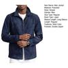 Men Coat Lapel Long Sleeve Solid Color Suede Jacket with Double-Ended Zipper Pockets Casual Street Style Outerwear