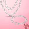 Women Jewelry Sets 925 Sterling Silver Shape Me Clasp Necklace Chain Link & Bracelet for Women Fine Silver 925 Jewelry Making