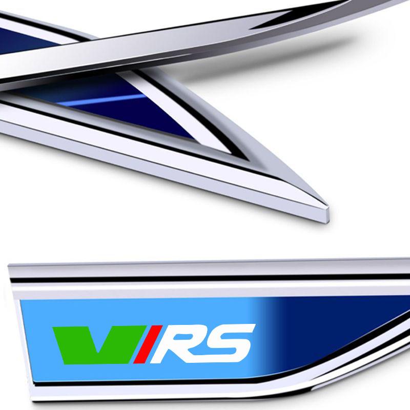 IYSZ8 2Pcs VRS 3D Metal Stickers For Skoda OCTAVIA A7 VRS MK2 MK3 A5 Superb 3 2 Rapid Kodiaq Karoq Fabia Kamiq Car Styling Accessories