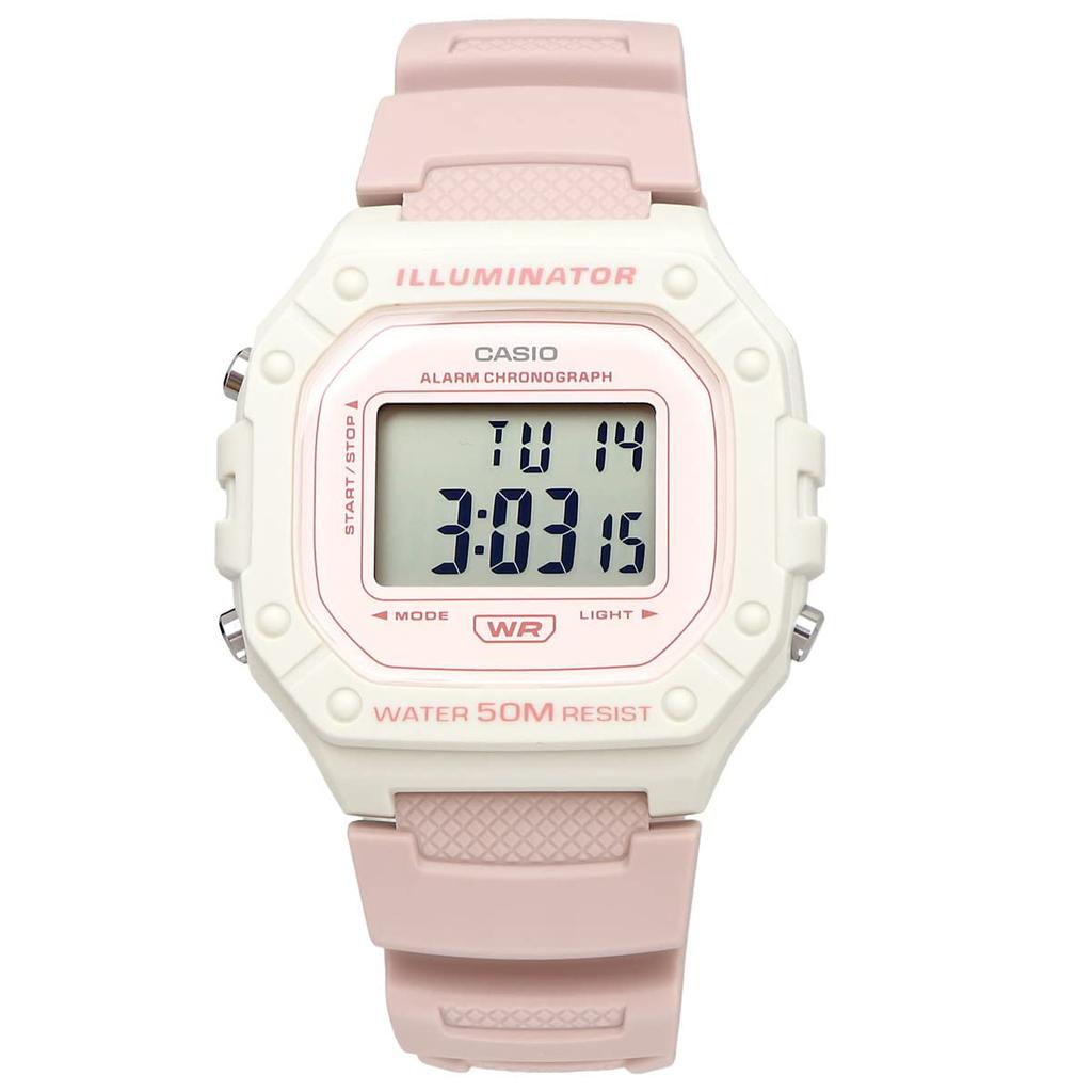 Casio CASIO Стандартные цифровые часы W-218HC-4A2V Унисекс Дешевые Casio Розовый Бежевый Импорт