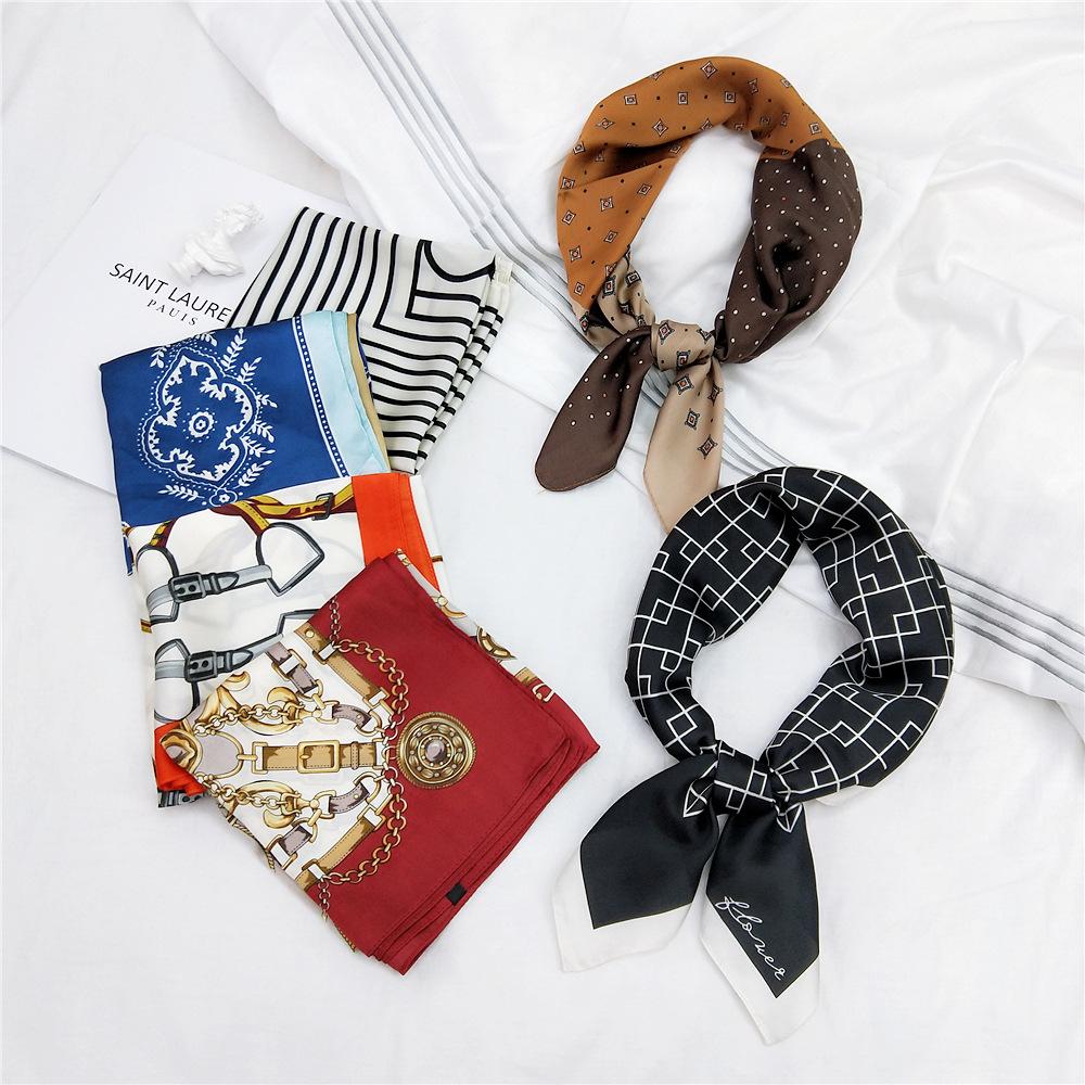 Fashion Decoration Scarf Hairband Tie Hair 70 Small Square Scarf Silk Scarf Women'S Spring And Autumn Versatile Small Scarf Professional Scarf