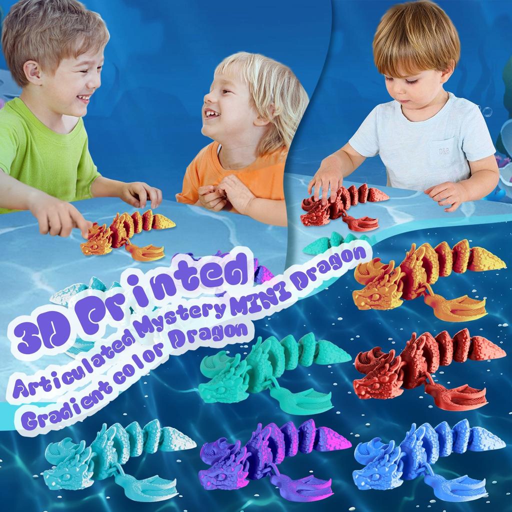 3D-печатный дракон 3D-печатный шарнирный МИНИ-дракон Игрушка-дракон из кристалла Игрушки для взрослых и детей Таинственный дракон