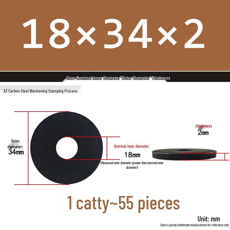 Black Oversized Thickened Round Metal Flat Washer Spacer for Home Use