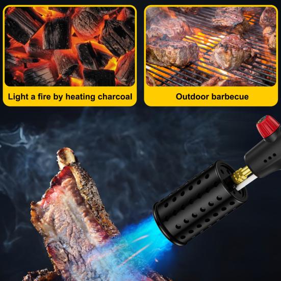 Мощная пропановая горелка, кухонная горелка для угля с предохранительной блокировкой, многофункциональная шеф-поварская паяльная лампа, кухонные гаджеты для гриля, су-вид, барбекю