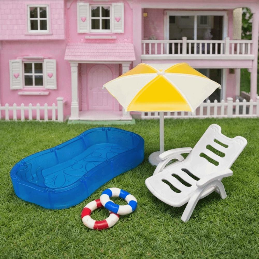 Multicolor Doll Swimming Pool Plastic Doll House Accessories Creative Dollhouse Pool Scene  Toy
