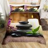 Комплект пододеяльника Zen Sandy Beach Meditation Комплект постельного белья Zen Stones Покрывало для одеяла Спокойное произведение искусства природы Покрывало для квилтинга Полный размер