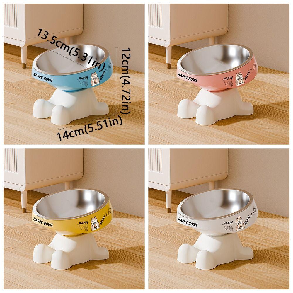 Non-Slip Base Stainless Steel Cat Bowl Detachable Cat Food Water Bowl Dog Feeding