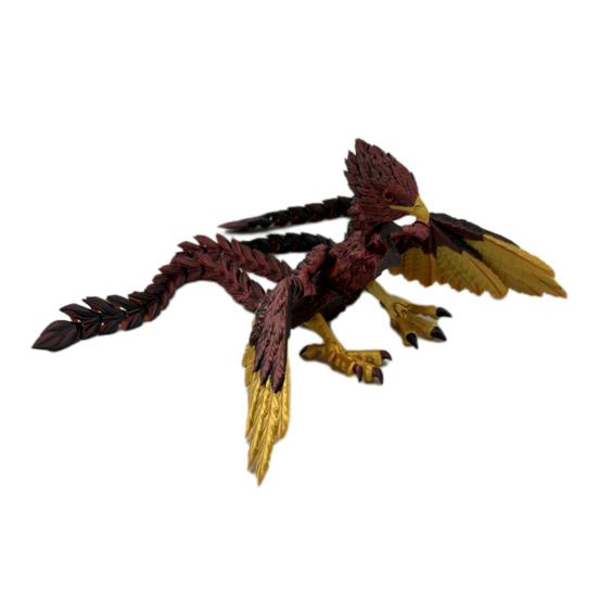 3D Printed Phoenix Ornament Articulated Phoenix Fidget Toy Flexible Phoenix Bird Toy Animal Centerpiece for Stress Relief Desk Display