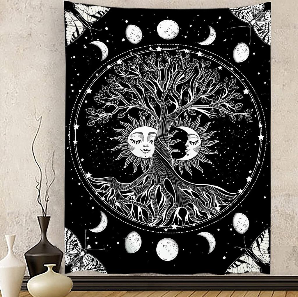 Домашний декор Мандала Таро Оракул Колдовство Бохо Солнце Луна Древо жизни гобелен Алтарь Скатерть Настенный тапиз