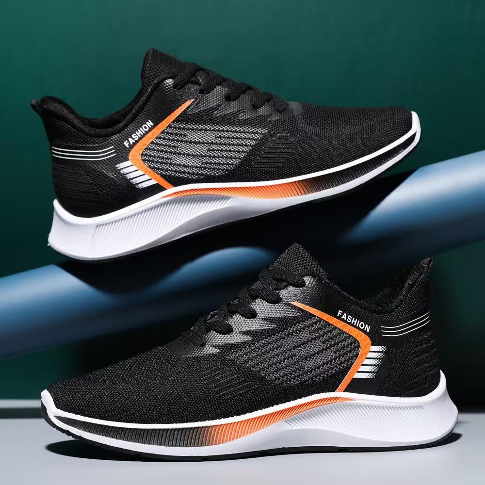 Мужская спортивная обувь Новые кроссовки для бега Мужская трикотажная дышащая повседневная модная обувь Модная универсальная удобная обувь