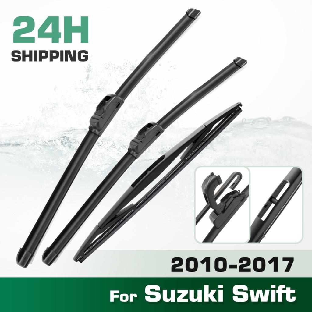 For Suzuki Swift 2010-2017 2011 2012 2013 2014 Wiper Front & Rear Wiper Blades Windshield Windscreen Window Brushes 21"+18"+10