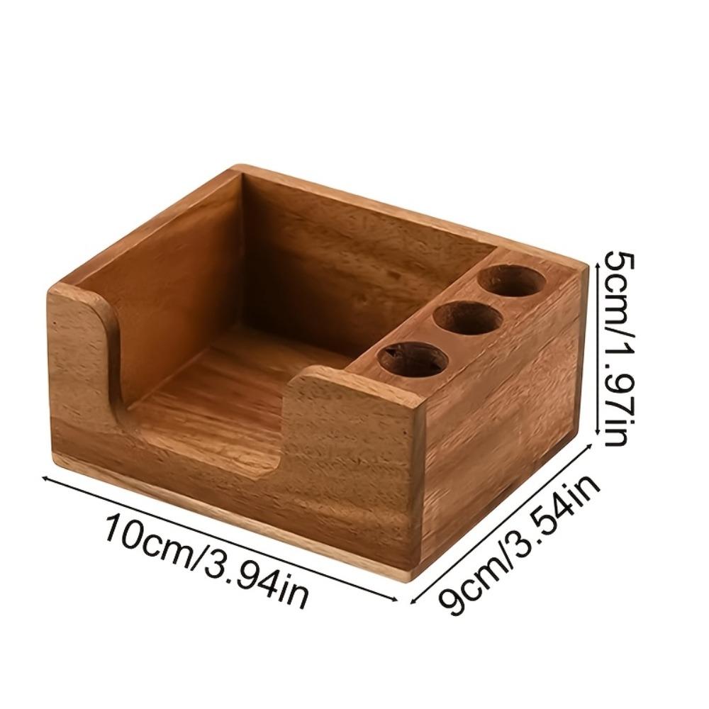Solid Wood Desk Organizer Pen Holder Stationery Storage Box for Office Study Home