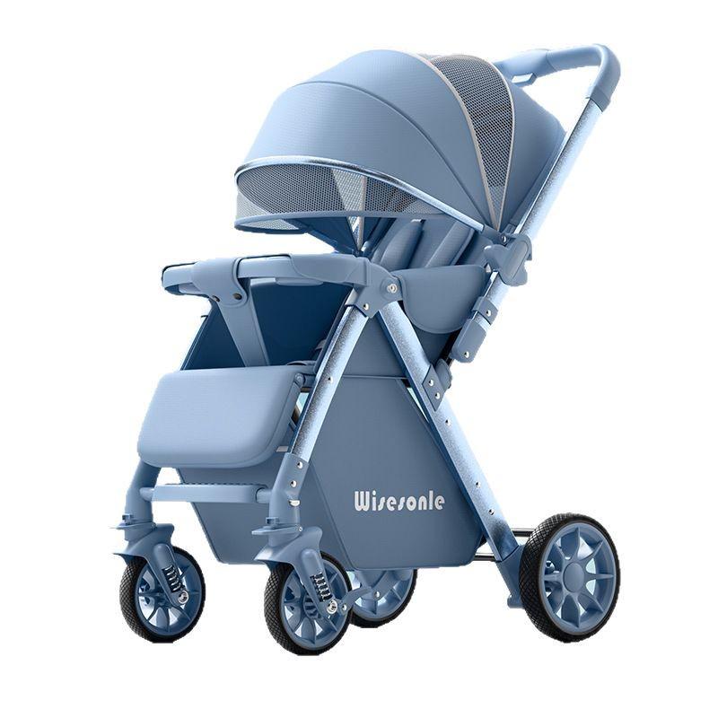 Elevated Baby Stroller: Reclining, Lightweight, Foldable, Two-Way Shock Absorption for Newborns