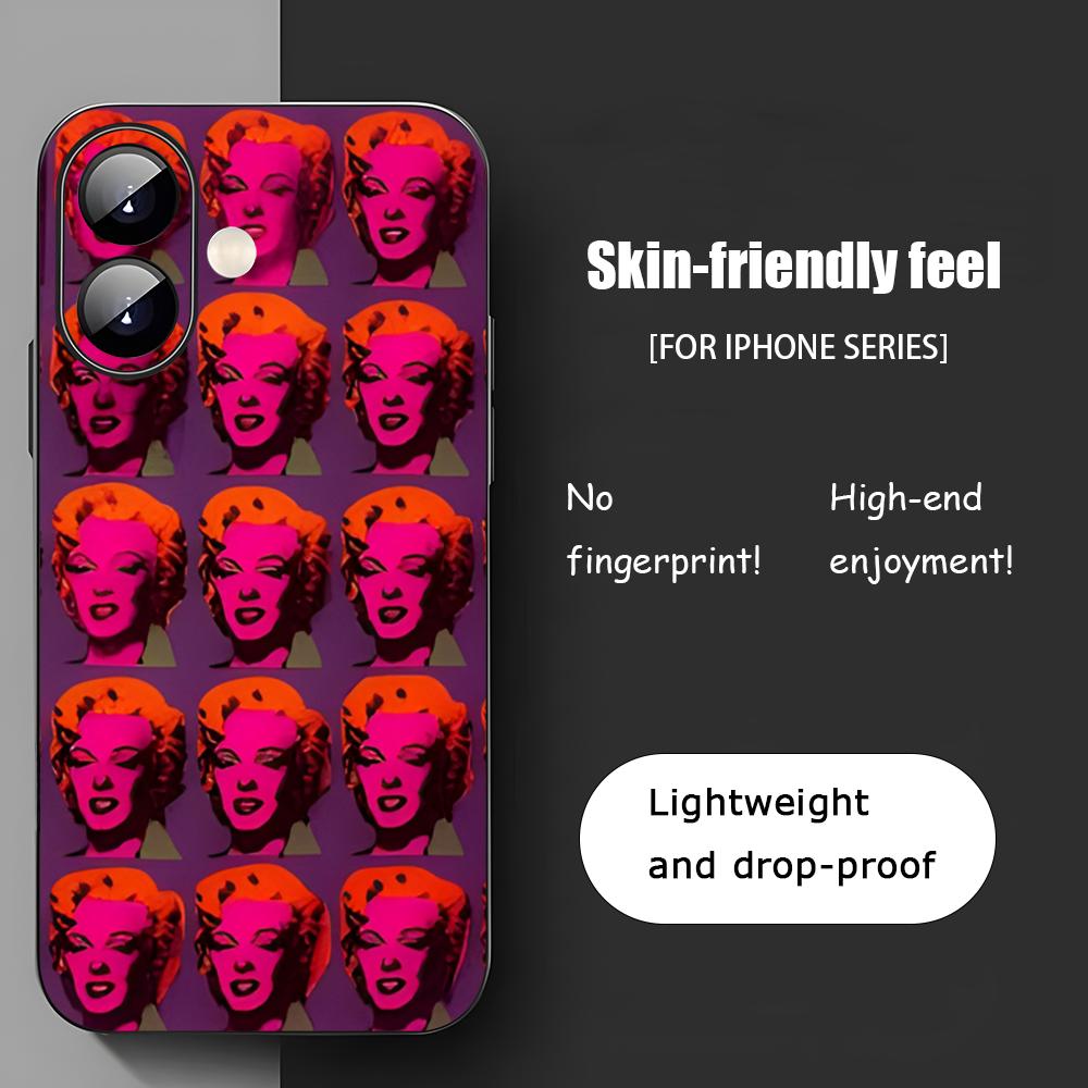 Art A-Andy Warhol Draw Phone Case For iPhone 17 16 15 14 13 12 11 X XR XS 8 Plus Mini Pro Max Soft black Shockproof Cover
