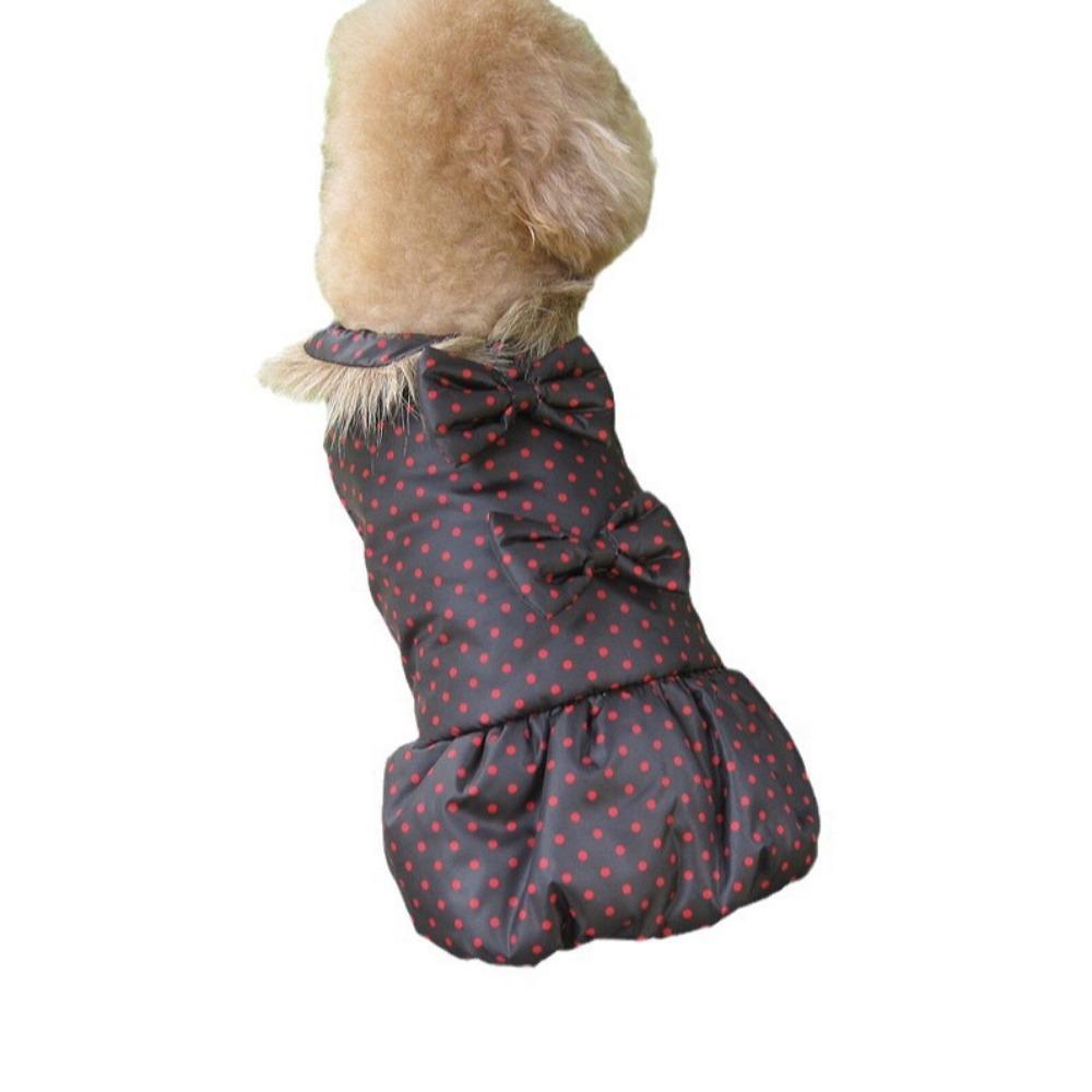 Осень и зима щенок тедди померанского шпица питомец зимний кот цветочный летящие рукава маленькая собака двухлапое платье с хлопковой подкладкой