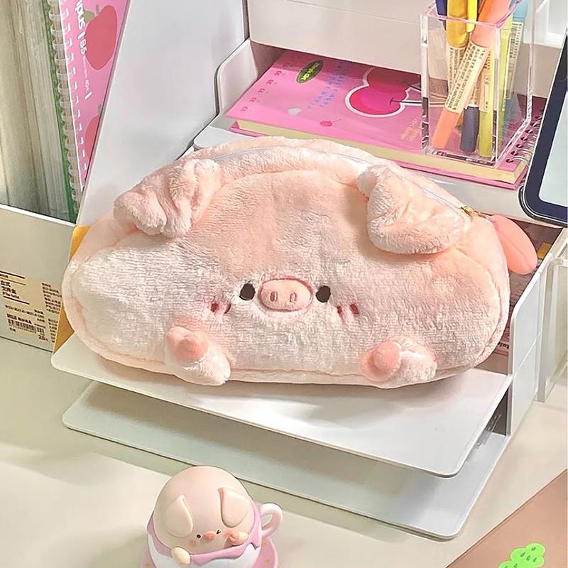 Розовый поросенок плюшевый пенал канцелярская сумка милый школьный пенал для хранения косметики коробка школьные принадлежности обратно в школу