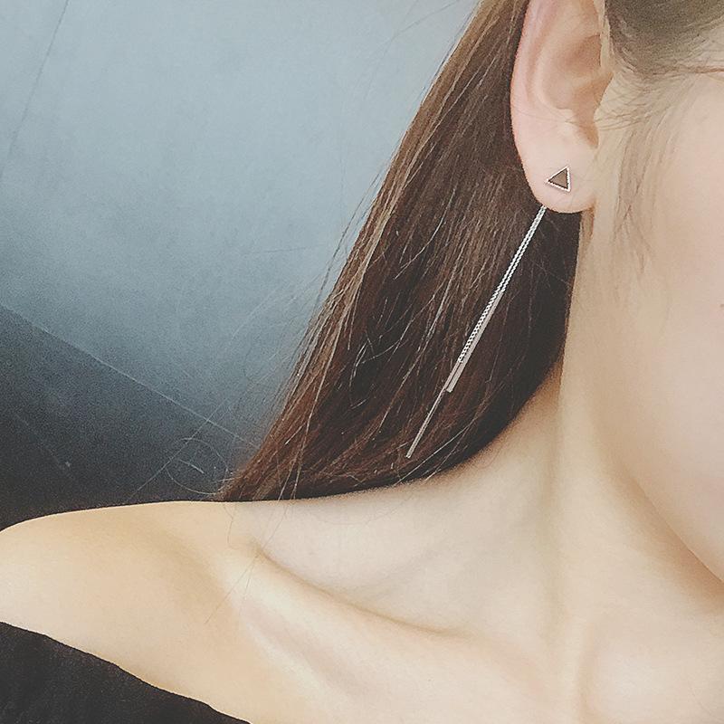 Новые геометрические треугольные длинные серьги-капли с кисточками для женщин в минималистичном стиле, длинные висячие серьги Oorbellen