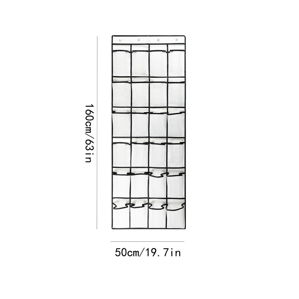 (биенсн)Дверной подвесной шкаф для обуви, 24 сетчатых кармана, шкаф для обуви, шкаф для хранения с 4 металлическими крючками