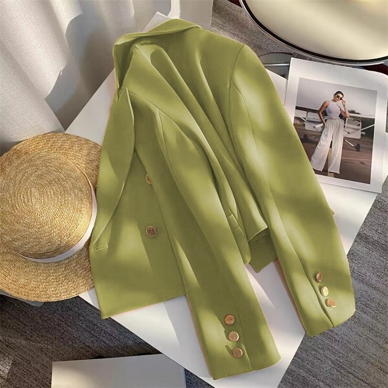 Однотонный короткий пиджак пиджак для женщин универсальный модный офисный пиджак уличный женский повседневный пиджак костюм