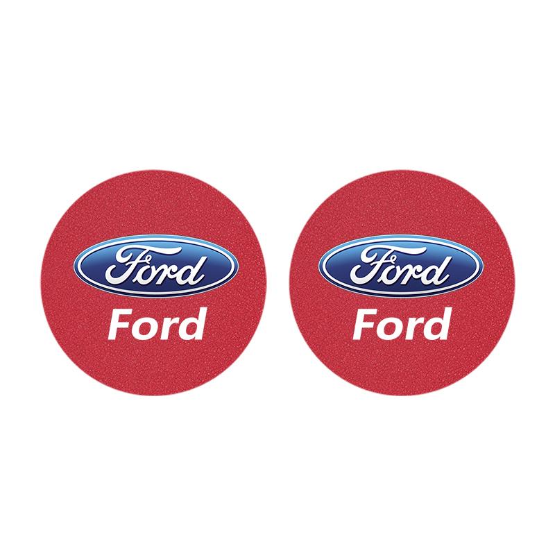 2Pcs Car Coaster Suede Mat Water Cup Anti-slip Pad Auto Interior For Ford Focus Fiesta Puma Ranger Kuga MK7 MAX F150 Mondeo