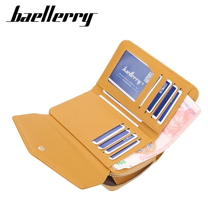 Baellerry женский короткий кошелек горизонтальный кошелек на молнии кошелек для монет модный держатель для карт с несколькими отделениями клатч