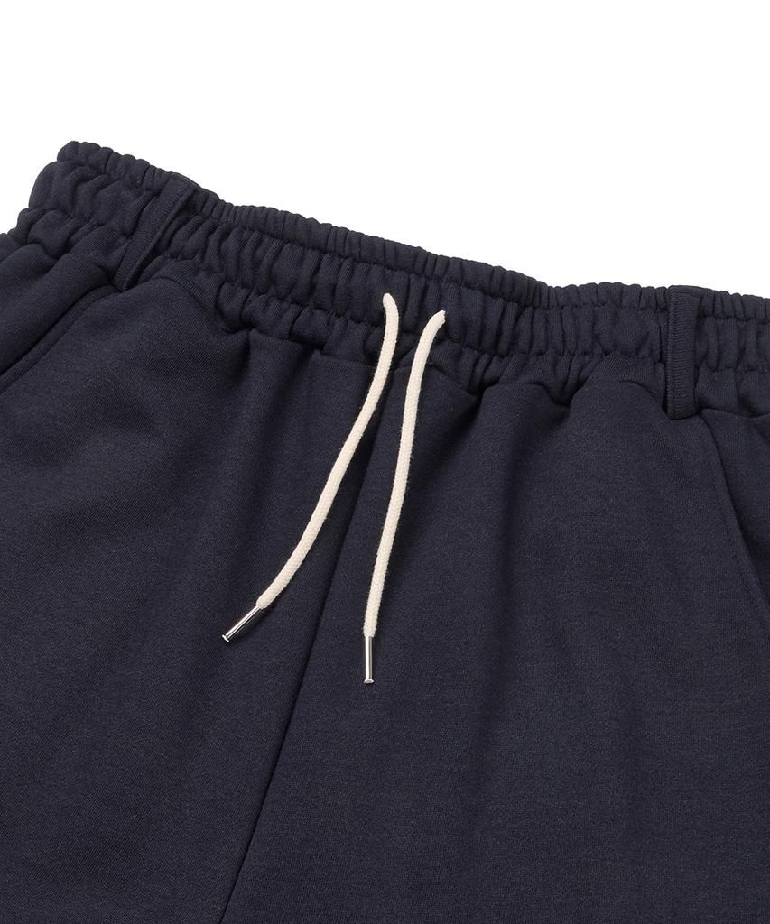 FREEMARIO Applique Logo Bermuda Sweatpants [Navy]