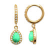 [R7483] - Gold-plated 'Sissi' Hoop Earrings, Golden Green (amazonite) - 10mm 9x7mm