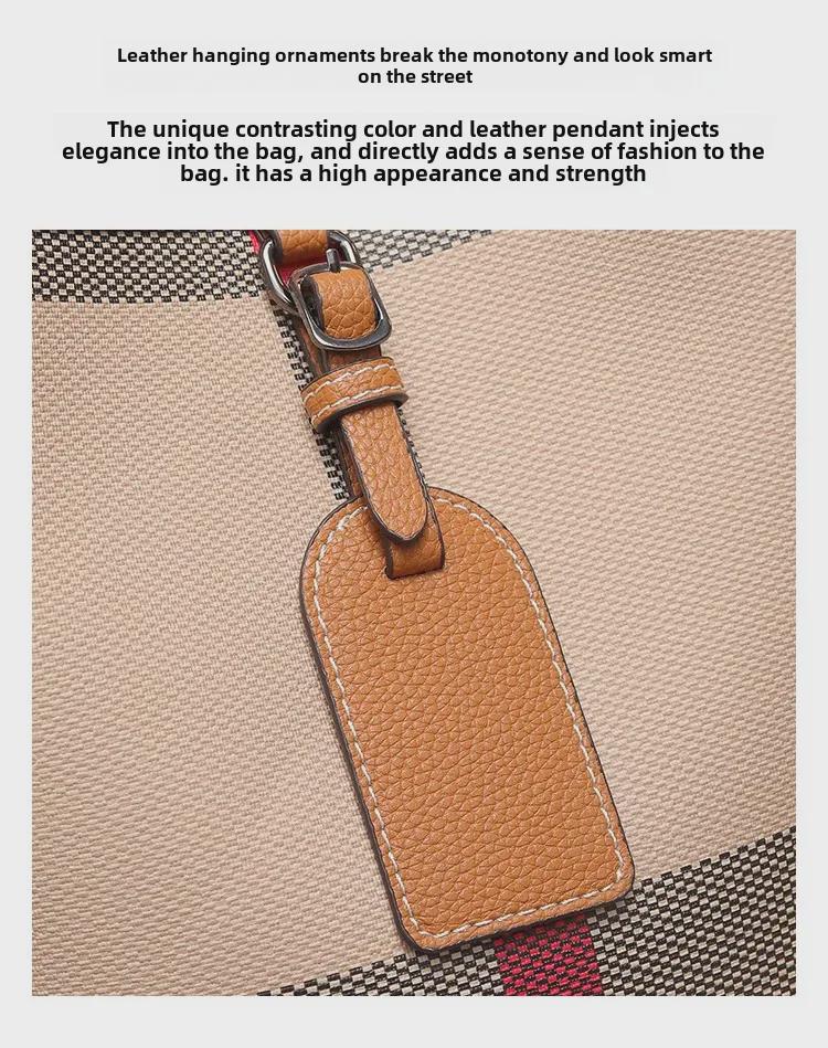 Женская сумка-ведро в клетку 2023 года, класса люкс: Универсальная роскошная сумка-мессенджер через плечо с большой вместимостью