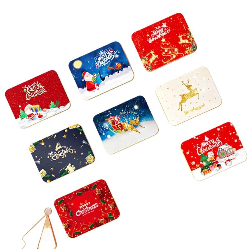 1 шт. Подарочная коробка, пустая коробка для хранения, жестяная коробка для печенья, коробка для печенья, рождественский подарок, коробка для конфет, квадратная жестяная коробка для конфет