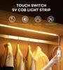 Супер яркий USB 5 В COB гибкая светодиодная лента с регулируемой яркостью сенсорного датчика линейная лента COB для подсветки кухонный декор