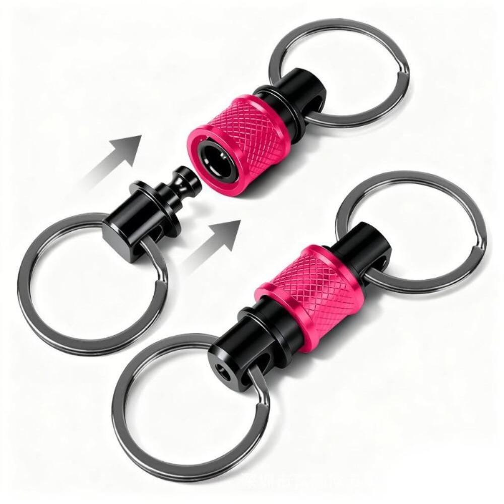 360 Degree Rotation Detachable Keychain Clip Retractable Key Chain  Hiking Accessories