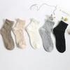 5 Pairs Socks Hollow Diamond Lattice Breathable Tube Cotton Socks for Women
