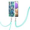 Для Samsung Galaxy A23 4G/5G (Глобальная версия) Чехол с длинным ремешком, сплит-дизайн, IMD мраморный узор, задняя крышка из ТПУ