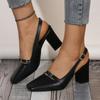 Summer Elegant Square Toe High Heels for Women 2025 Fashion Women's Slingback Pumps Plus Size 43 Office Dress Sandals for Women