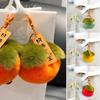 Colorful Persimmon Band Soft Keychain with Lucky Blessing Plush Cute Persimmon Plush Toy Ornament PP Cotton Stuffed