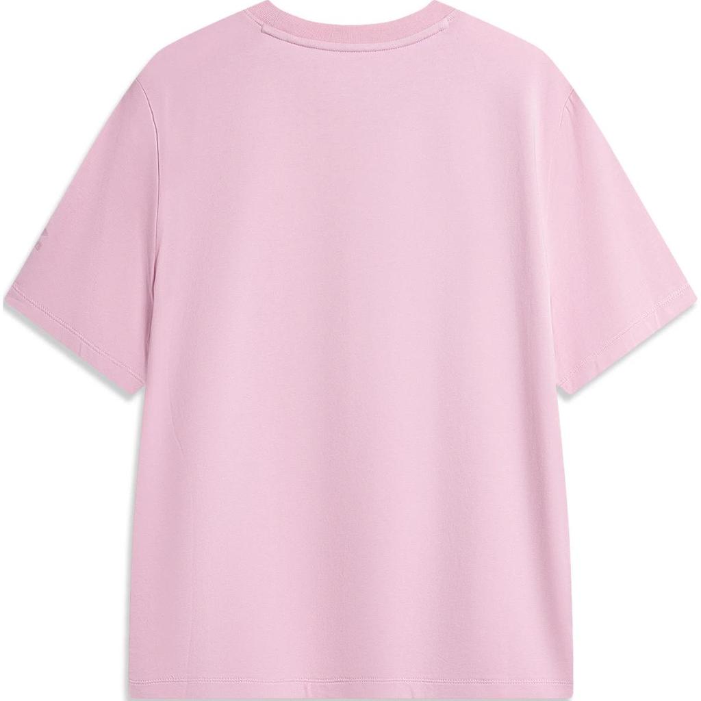 Li-Ning Футболка Weekend Youth Sports Trend Series с принтом в виде буквы, с круглым вырезом, удобная, дышащая, свободная, с коротким рукавом, женские футболки AHSU332-3