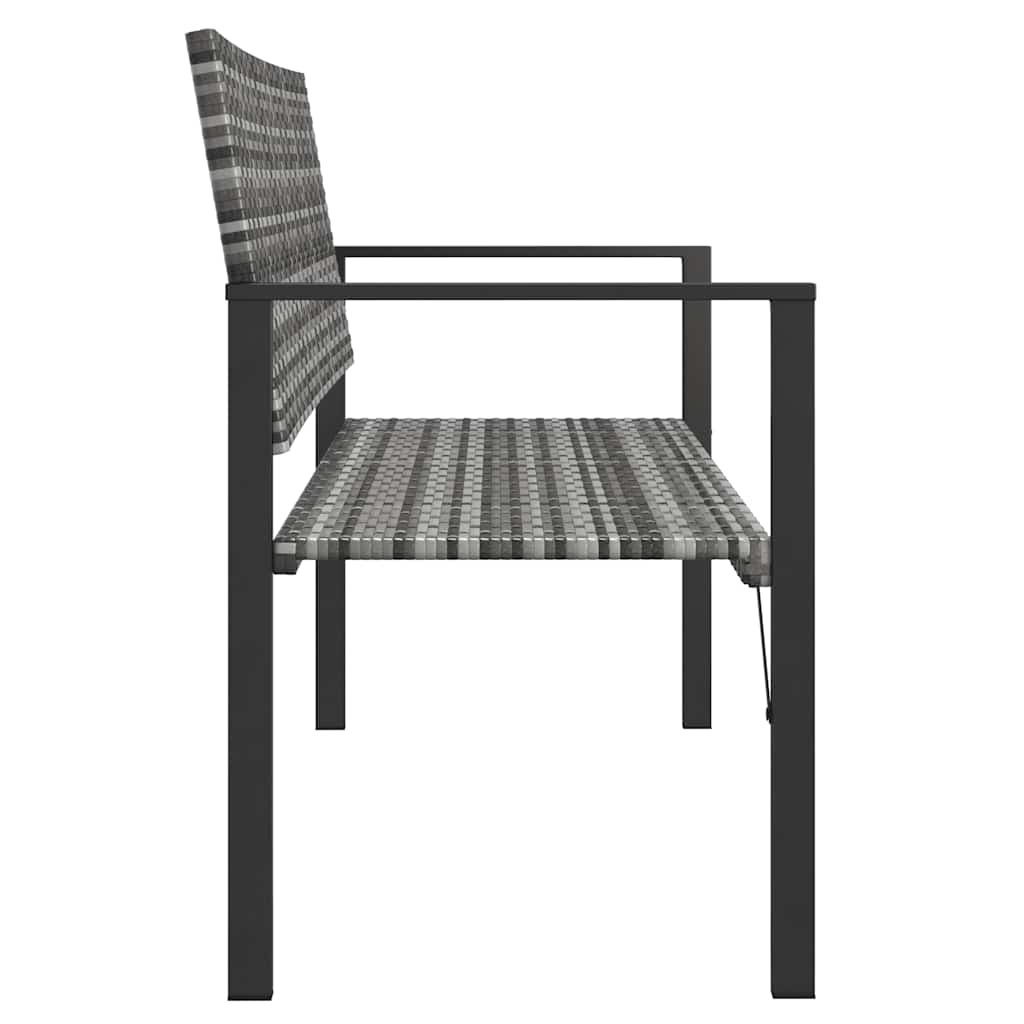 vidaXL Gartenbank 2-Sitzer Grau Poly Rattan