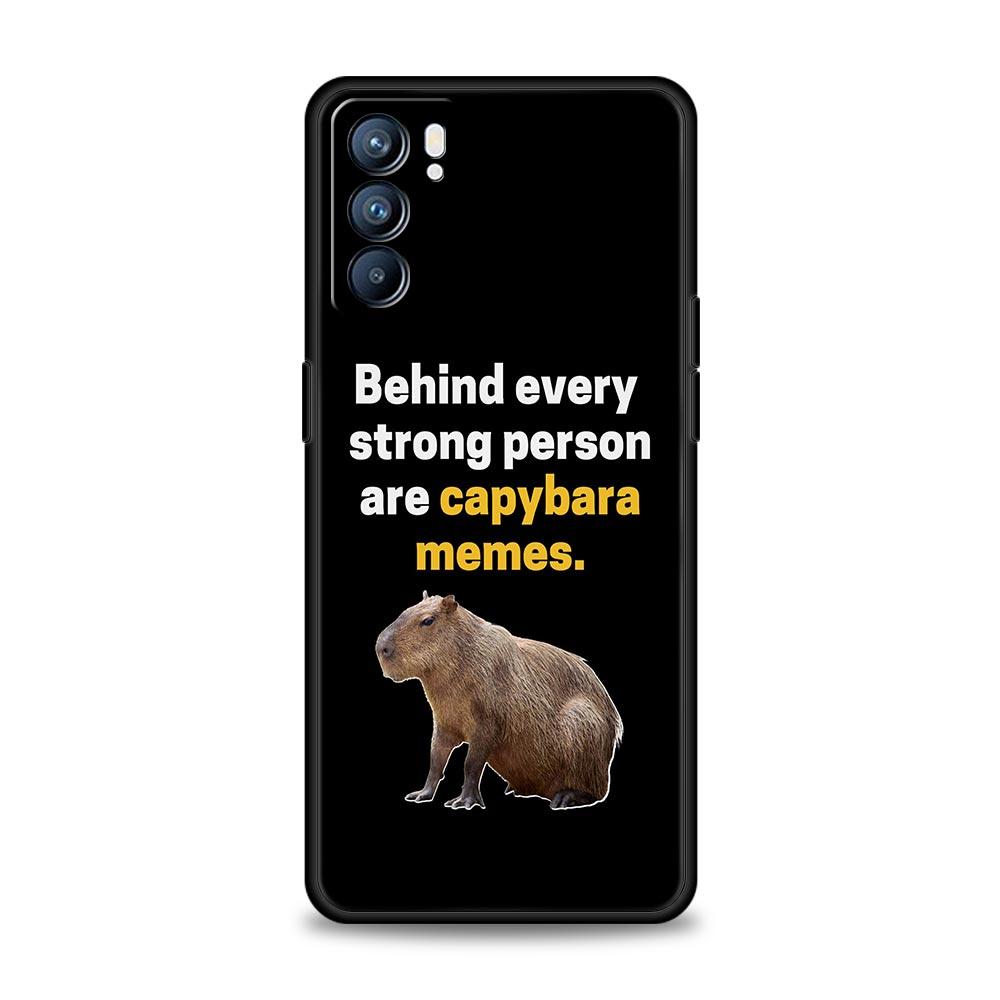Cute Cartoon Capybara Case For Oppo Find X6 Pro X5 A54 A53 A52 A9 2020 A15 A95 A17 A16 A76 A74 A57 Reno7 Reno6 Pro Plus 5G Cover