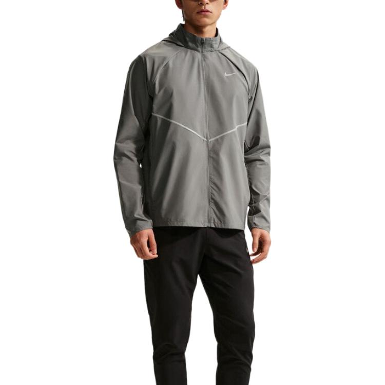 Nike Мужская куртка Miler As M Nk Uv Rpl с воротником-стойкой, молнией и длинным рукавом Мужская куртка IF2370084
