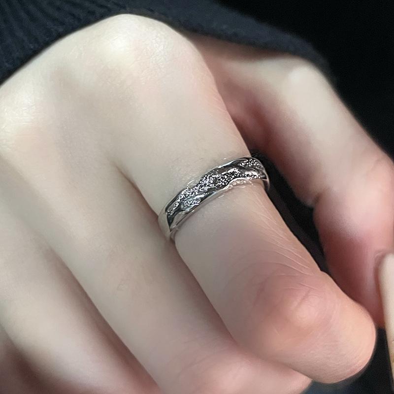 Простое Личность Открытое Кольцо Женское Лавовый Жидкий Металл Продвинутый Холодный Ветер Нишевый Дизайн Кольцо