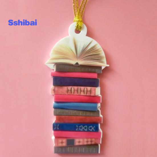 Чтение старинной книги Рождественский орнамент Акриловое ремесло Красочная сложенная книга Подвесной орнамент