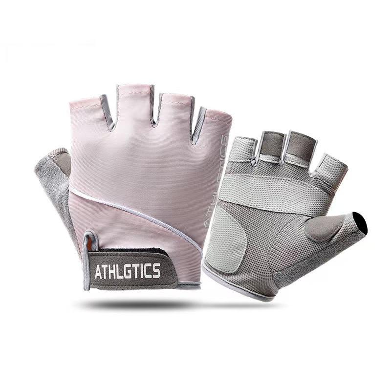 Fitness Gloves Men's Half Finger Breathable Ice Silk Anti  Slip Wear Resistant Liquid Silicone Women's Outdoor Cycling Sports Horizontal Bar Training