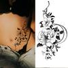 Women Sexy Temporary Tattoo Stickers Black Roses Pattern Full Flower Design Used for Arm Body Art Big Large Fake Tattoo Stickers