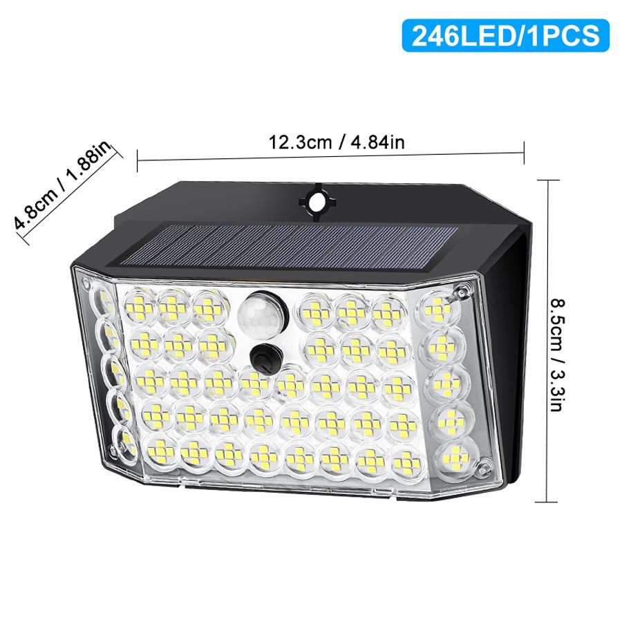 Солнечный настенный светильник безопасности для сада, маленький, с датчиком движения, для забора, уличный, сверхяркий, водонепроницаемый, 3 режима, для двора, двери, гаража