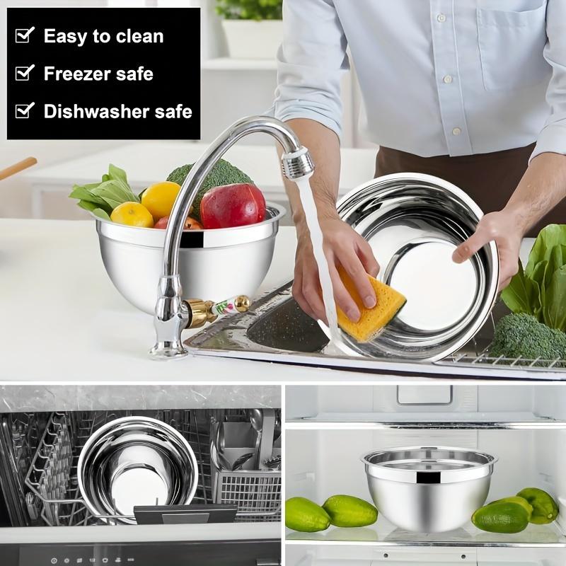 Миска для смешивания с крышкой, Салатница из нержавеющей стали, Металлическая вкладываемая миска для выпечки, приготовления и подготовки, Размер 4,2 кварты (черный)