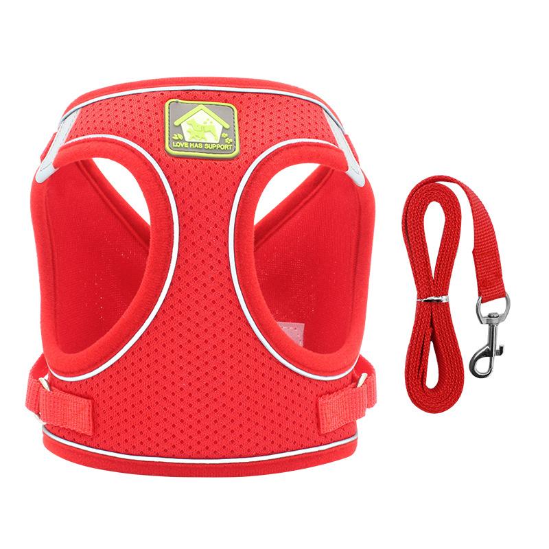 Cat Chest Harness with Leash Reflective Puppy Chest Strap Pet Mesh Breathable Chest Back Walking Cat Rope Kitten Leash