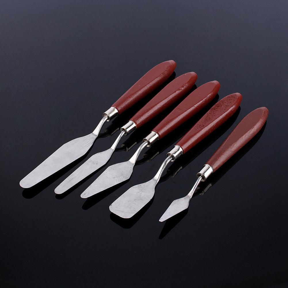 5X Stainless Steel   Knife Scraper Spatula Pro Artist Oil Painting Acrylic