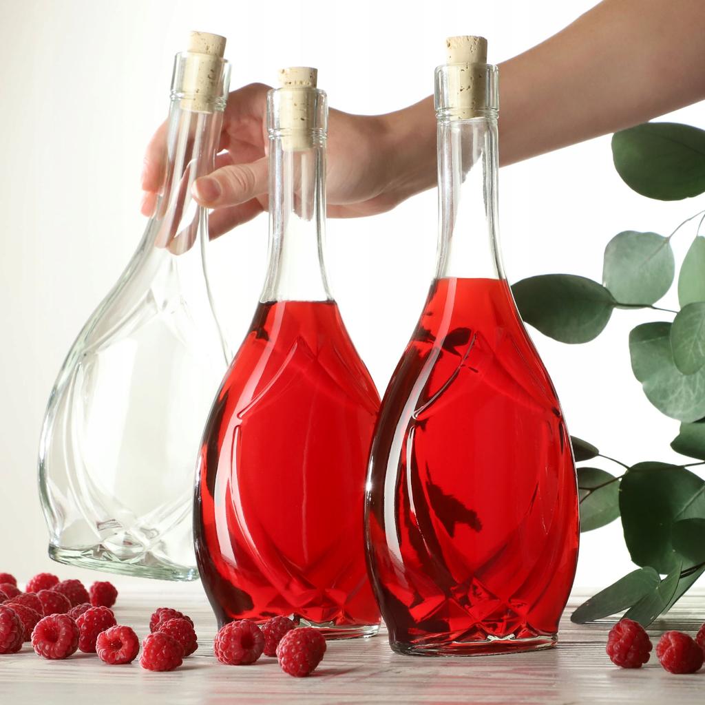 KADAX Стеклянная Бутылка для Вина 500мл с Пробкой Оливковое Масло Уксус Самогон Алкоголь Ликер