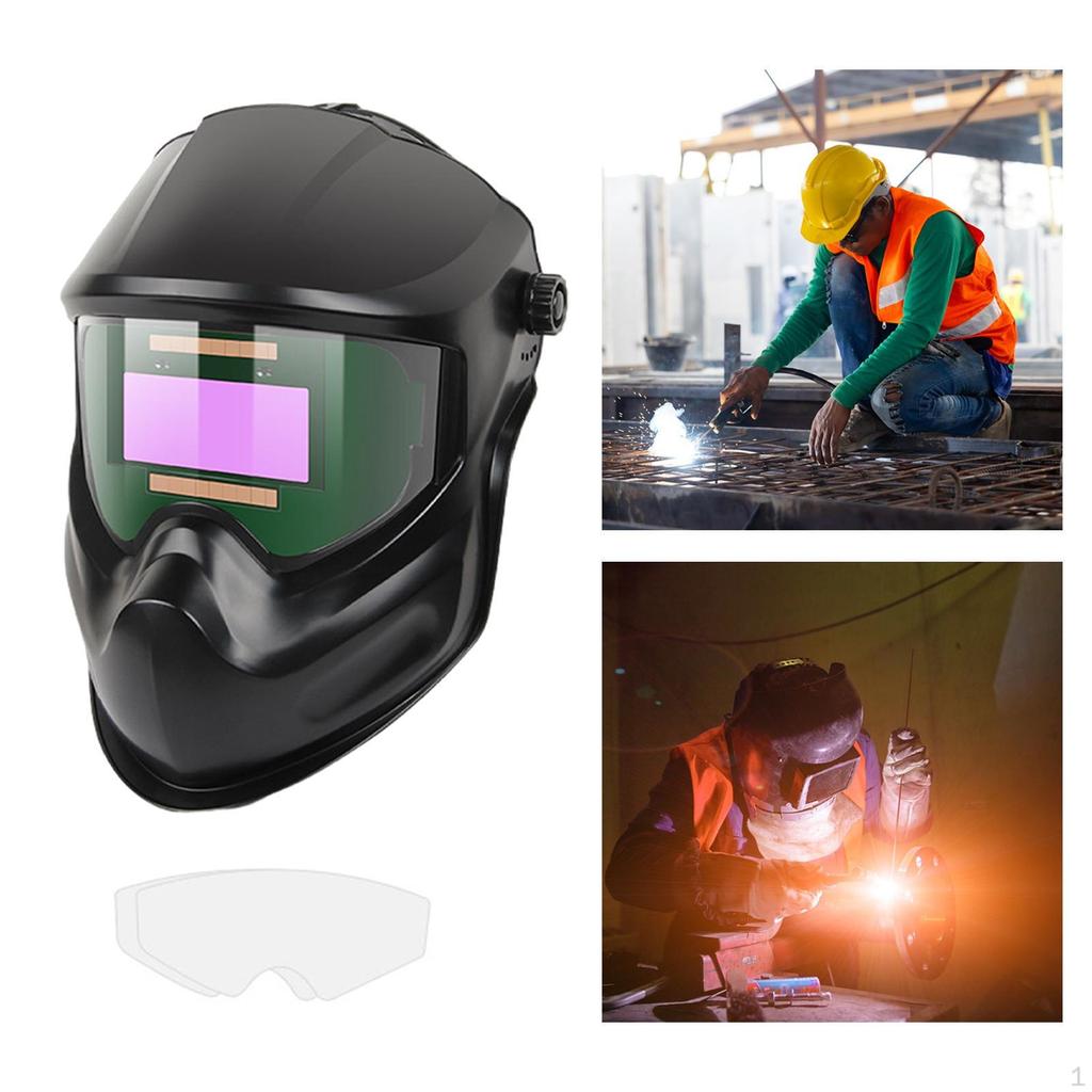 Auto Darkening Welding Helmet Welder Mask Hood Cap Protective Gear Hard Hat Headgear for Industrial,